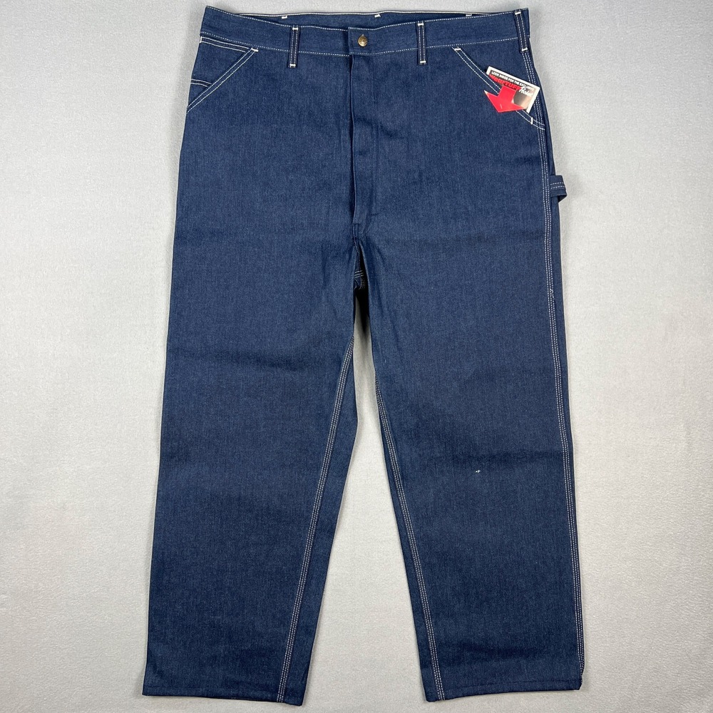 VTG Sears Denim Work Jeans Mens 42x30 1970s Work Leisure Carpenter Union USA NWT